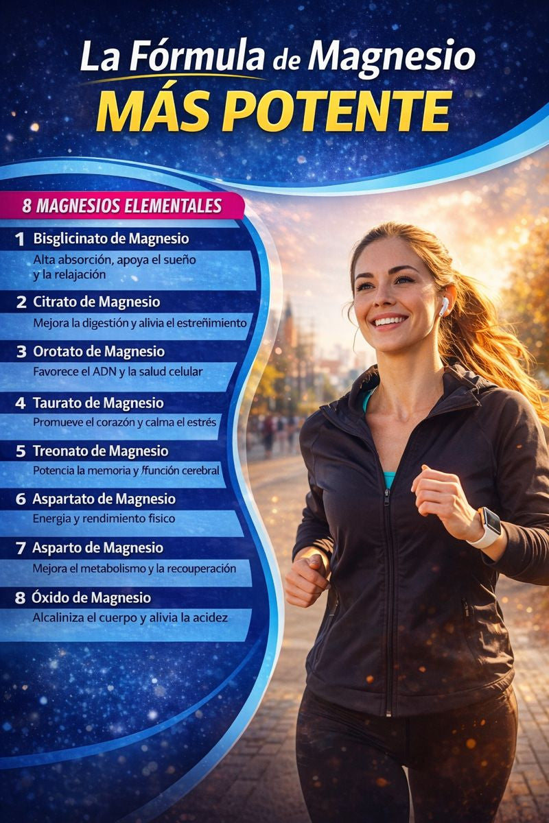 💊 MAGNESIO COMPLEX® 8 en 1 : Mejora el sueño, reduce el estrés y fortalece músculos y huesos