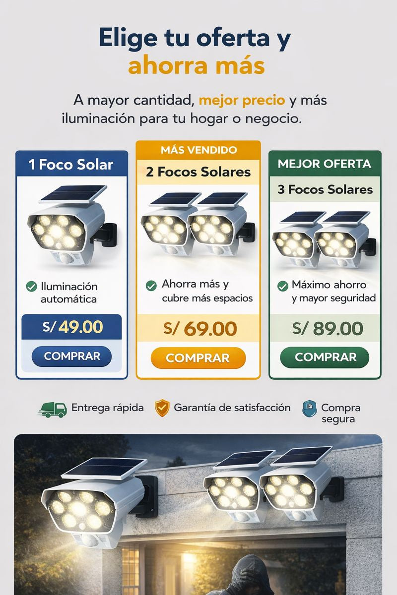 FOCO SOLAR CON SENSOR DE MOVIMIENTO
