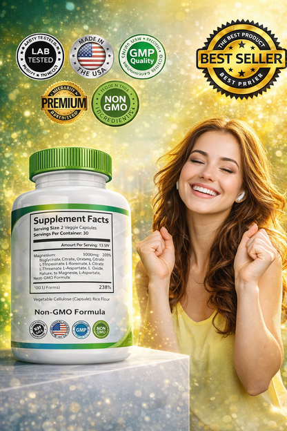 💊 MAGNESIO COMPLEX® 8 en 1 :  Mejora el sueño, reduce el estrés y fortalece músculos y huesos