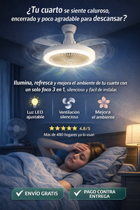 💡FOCO VENTILADOR LED CON AROMATIZADOR 3 EN 1✨