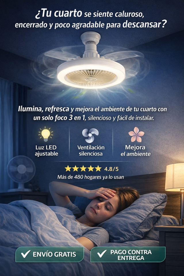 💡FOCO VENTILADOR LED CON AROMATIZADOR 3 EN 1✨