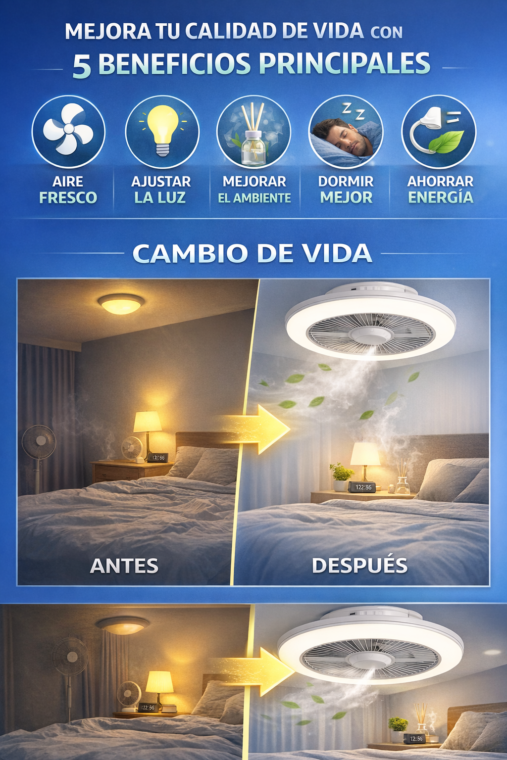 💡FOCO VENTILADOR LED CON AROMATIZADOR 3 EN 1✨