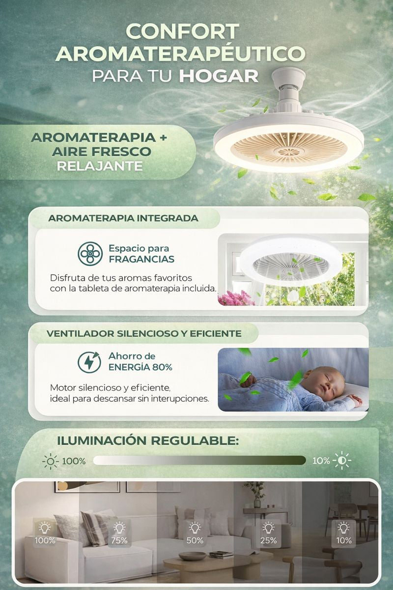 💡FOCO VENTILADOR LED CON AROMATIZADOR 3 EN 1✨