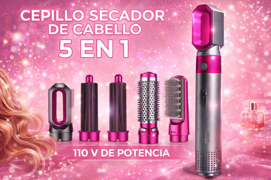 SECADORA ALISADOR VOLUMINIZADOR 5 EN 1 CEPILLO ALISADOR