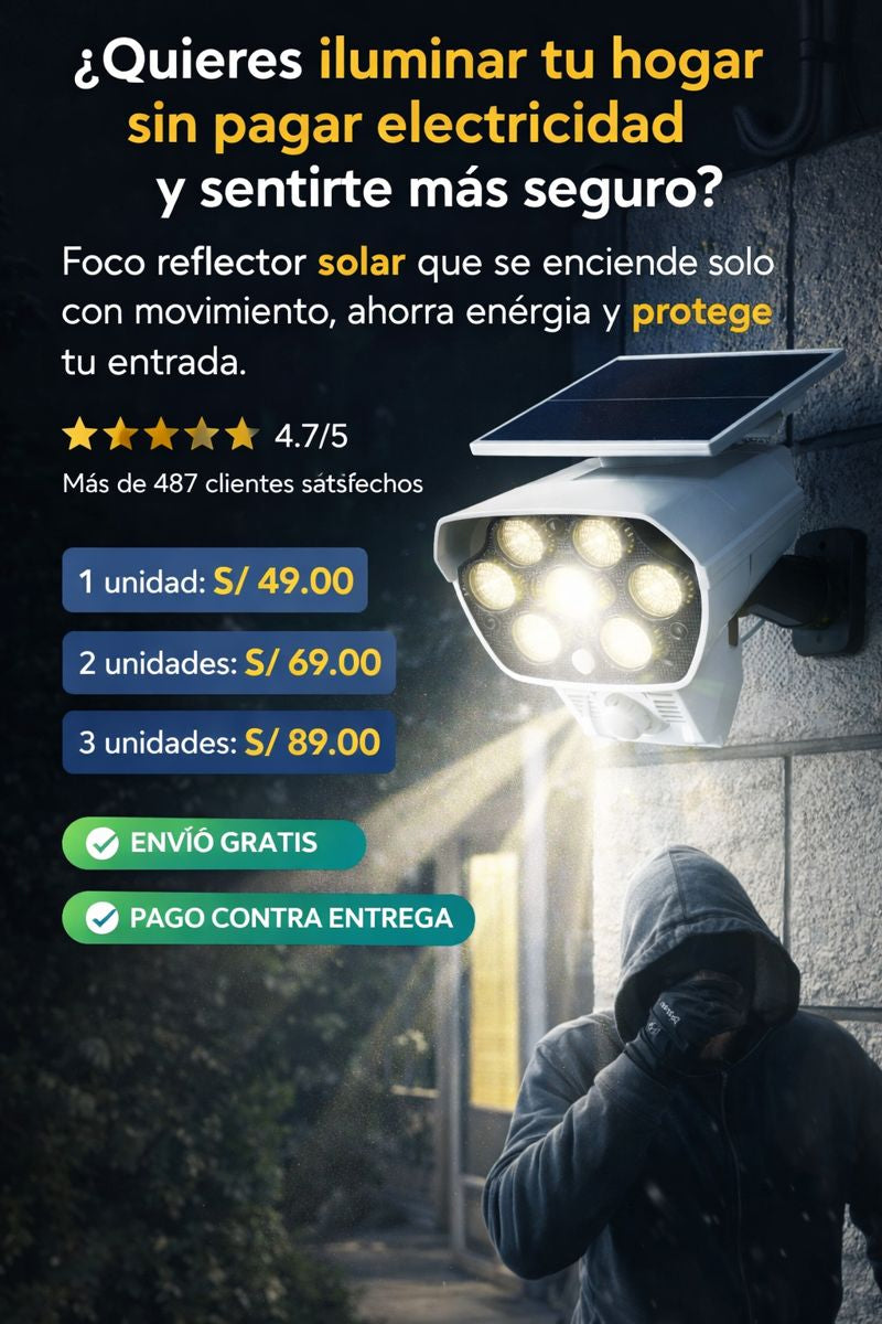 FOCO SOLAR CON SENSOR DE MOVIMIENTO