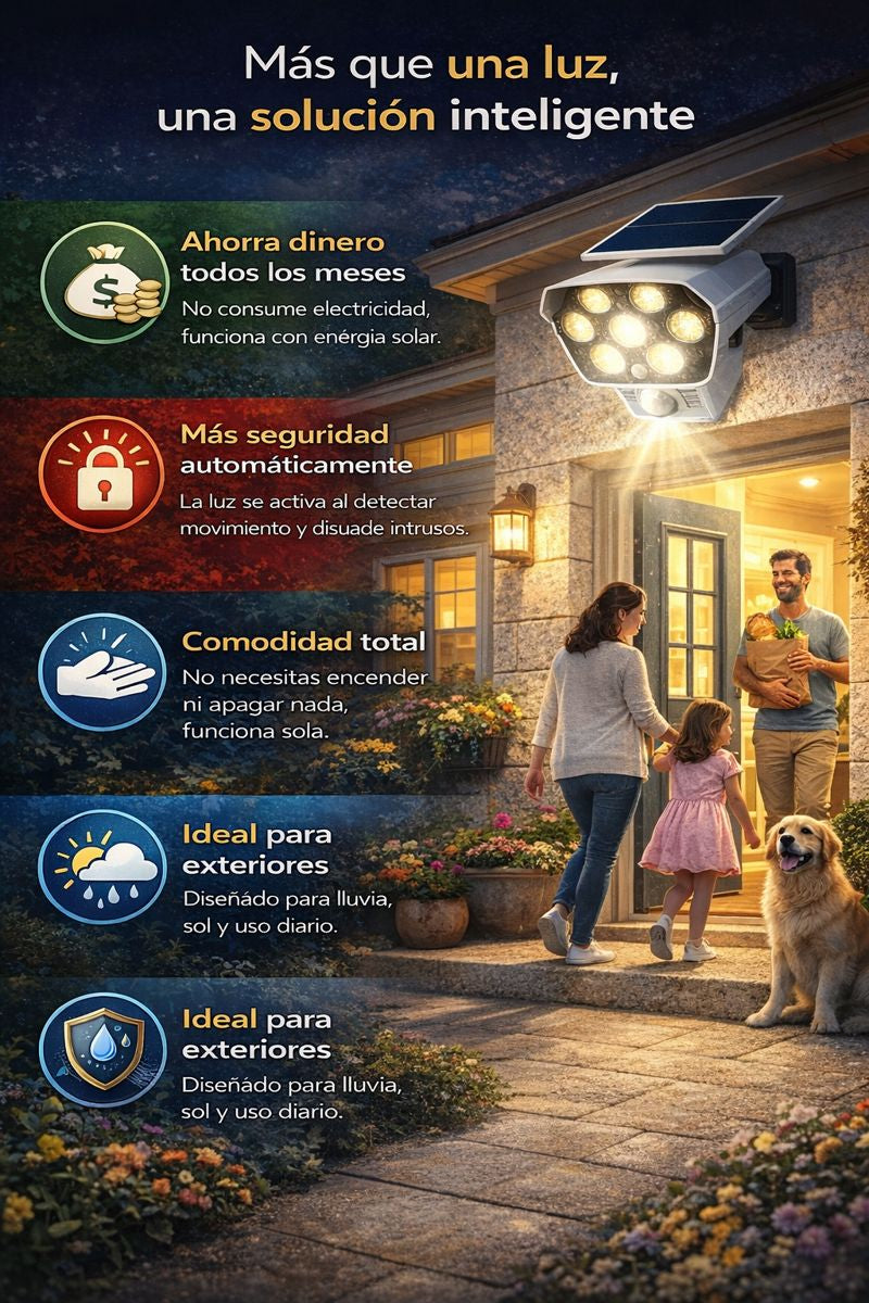 FOCO SOLAR CON SENSOR DE MOVIMIENTO