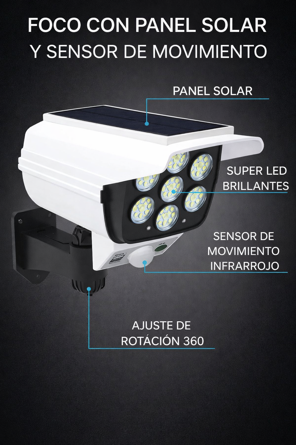 FOCO SOLAR CON SENSOR DE MOVIMIENTO