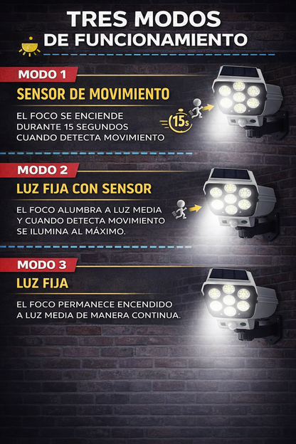 FOCO SOLAR CON SENSOR DE MOVIMIENTO
