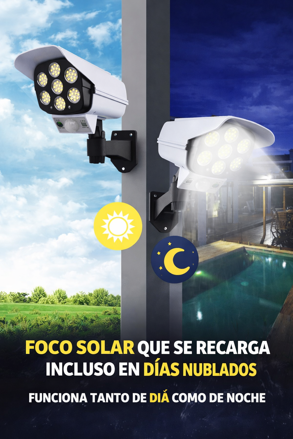 FOCO SOLAR CON SENSOR DE MOVIMIENTO