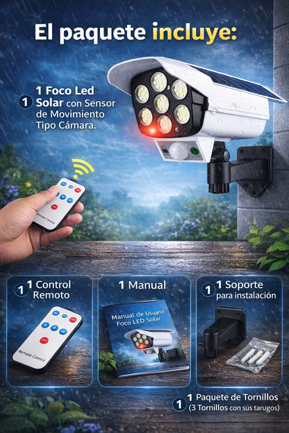 FOCO SOLAR CON SENSOR DE MOVIMIENTO