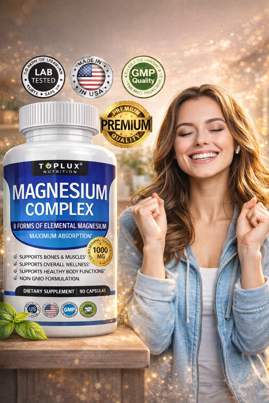 💊 MAGNESIO COMPLEX® 8 en 1 :  Mejora el sueño, reduce el estrés y fortalece músculos y huesos