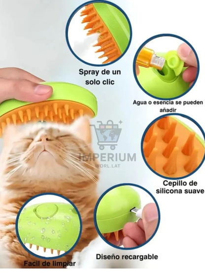 Cepillo a Vapor Premium 3 en 1 para Mascotas
